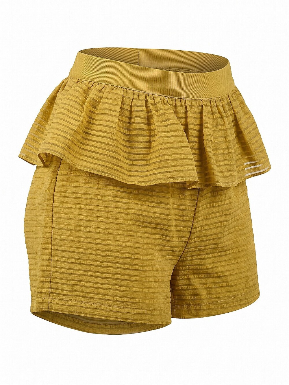 NWT! BCBGeneration Ruffled Waistband Women's Shorts in Mustard Yellow